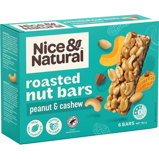 Nice & Natural Nut Bars Peanut & Cashew (6pk) 192g