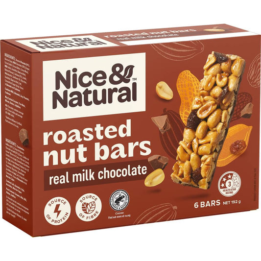 Nice & Natural Nut Bars Real Milk Chocolate (6pk) 192g