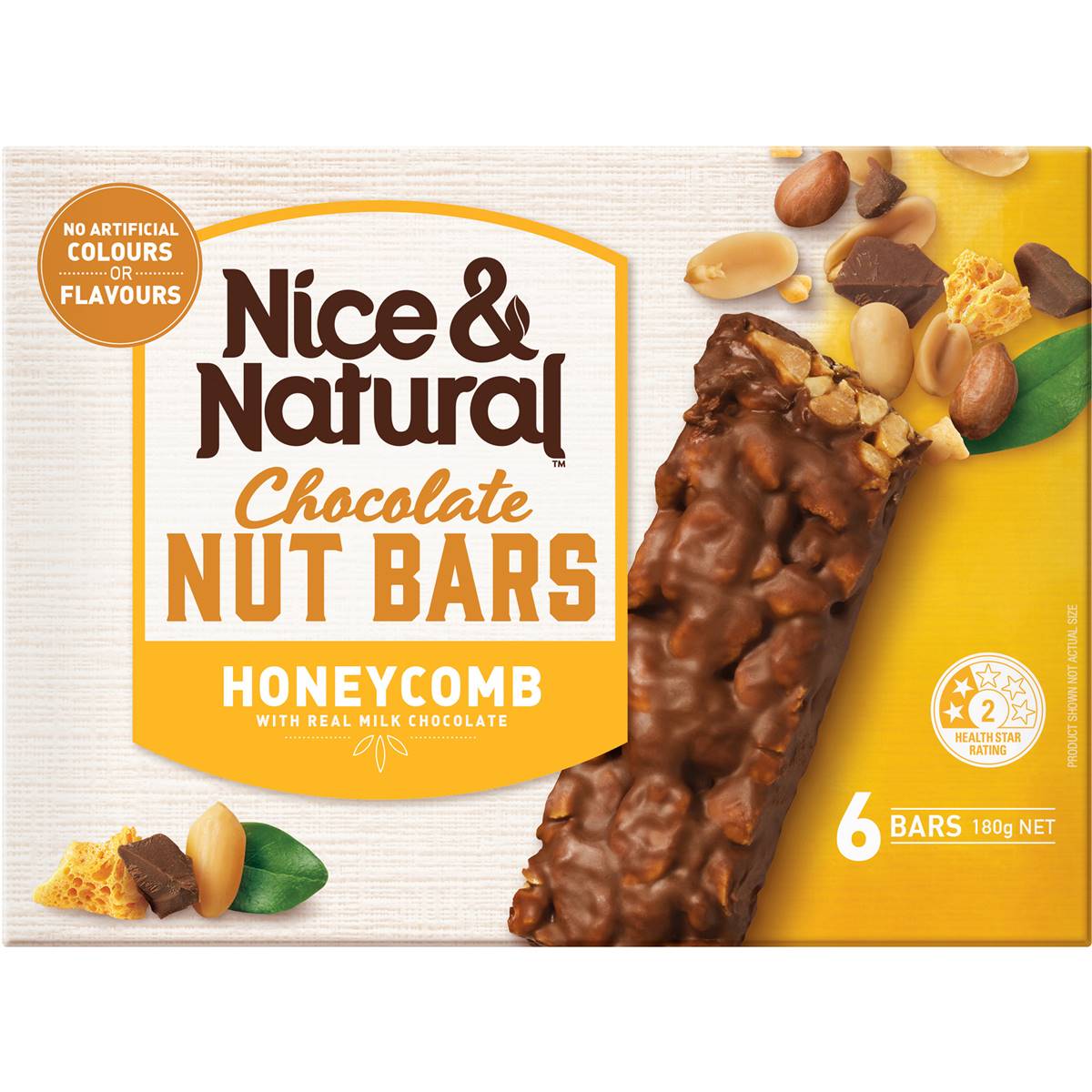 Nice & Natural Nut Bars Honeycomb (6pk) 180g