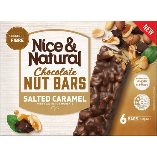 Nice & Natural Nut Bars Salted Caramel (6pk) 180g