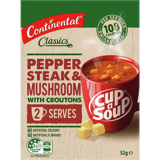 Continental Cup A Soup Pepper Steak & Mushroom (2pk) 52g