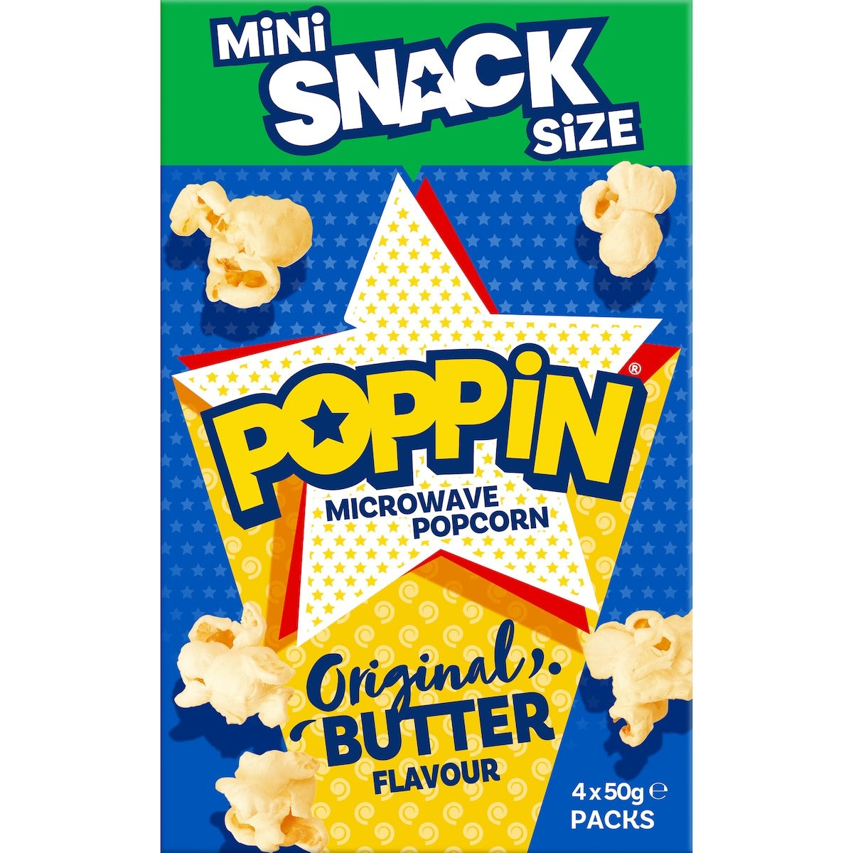 Poppin Microwave Popcorn Original Butter 4x50g