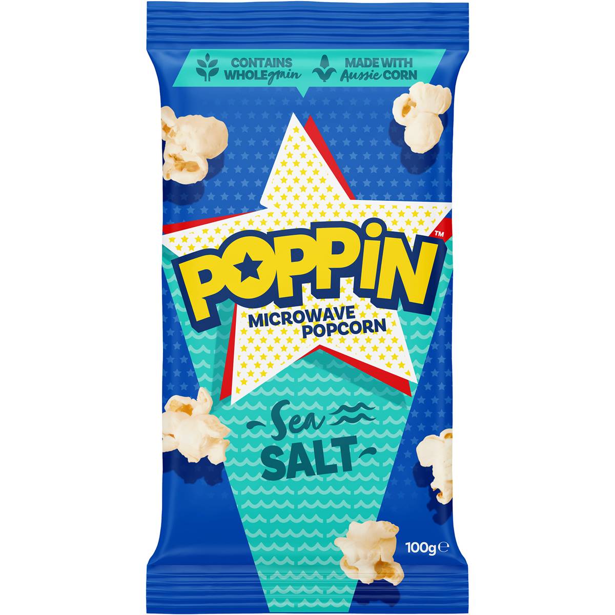 Poppin Microwave Popcorn Sea Salt 100g