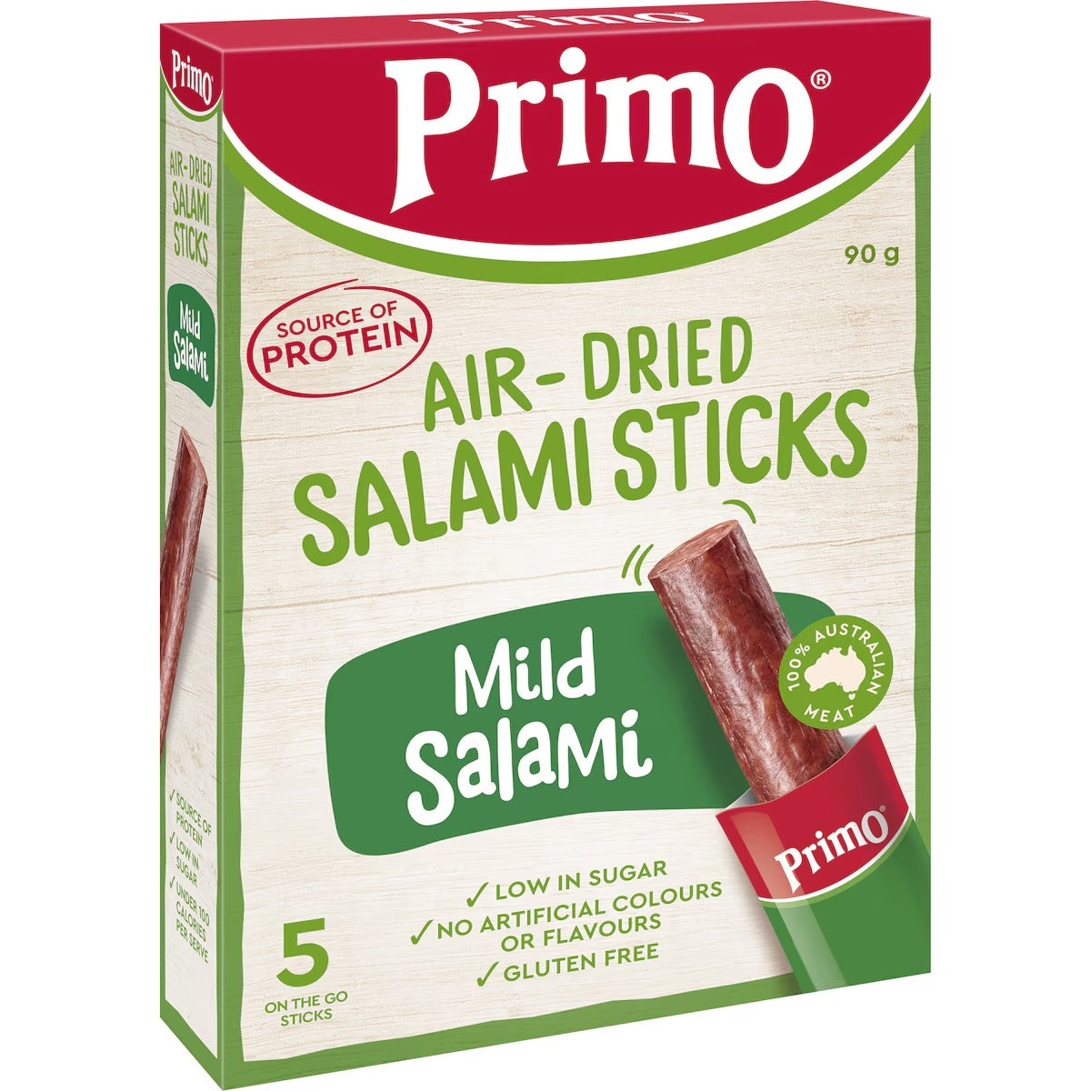 Primo Salami Sticks Mild Salami (5pk) 90g