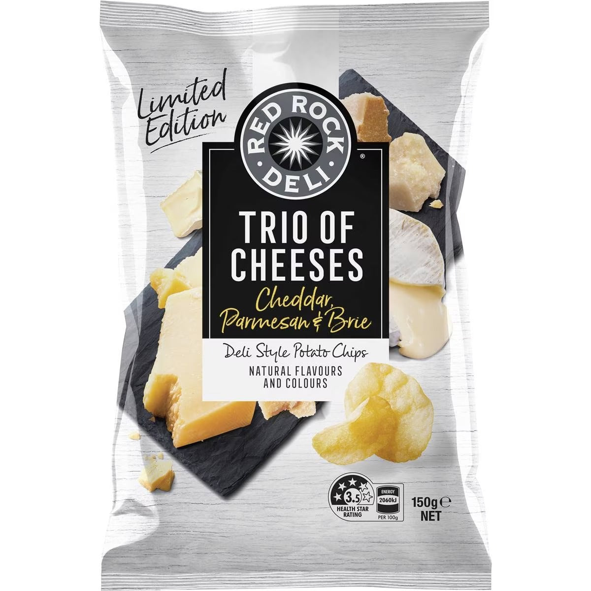 Red Rock Deli Chips Trio Of Cheeses 150g