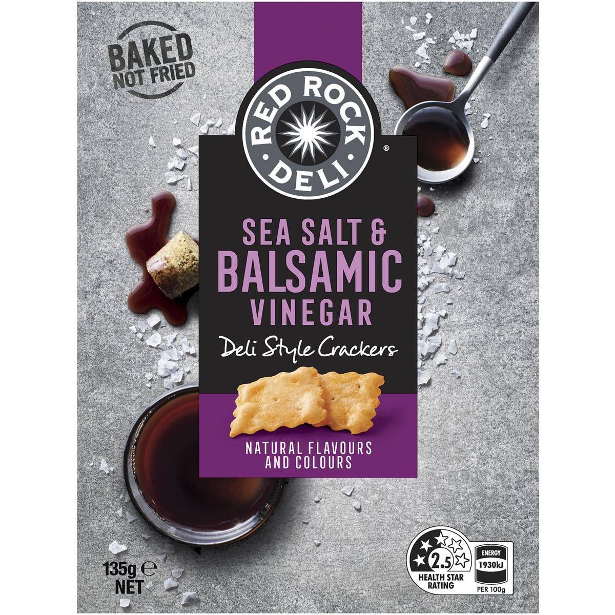 Red Rock Deli Crackers Sea Salt & Balsamic Vinegar 135g