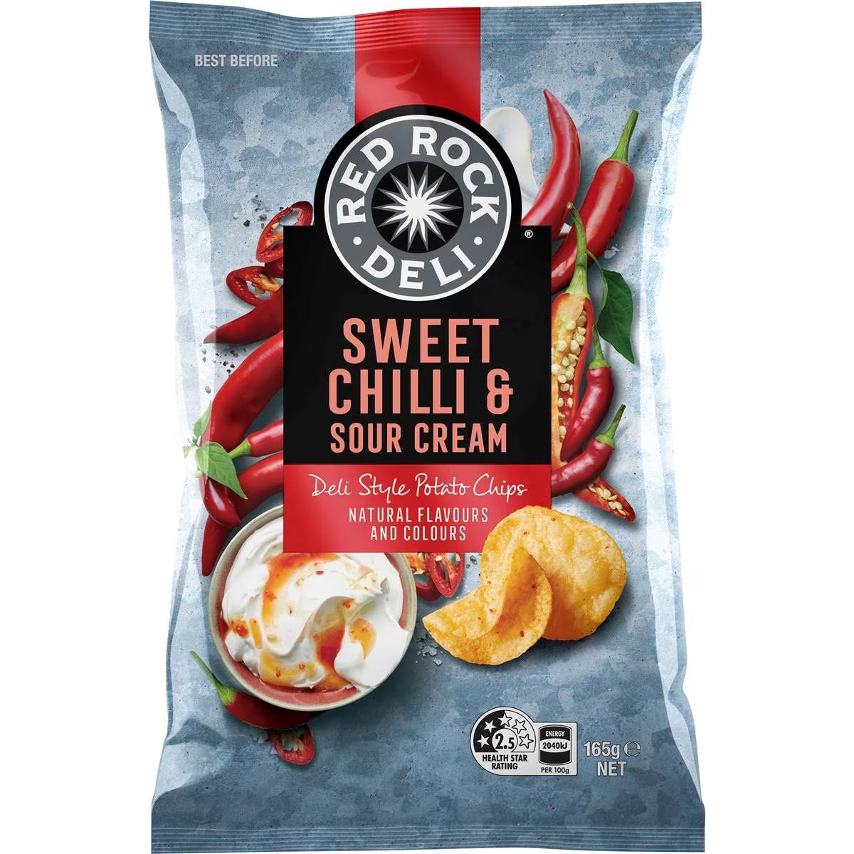 Red Rock Deli Chips Sweet Chilli & Sour Cream 165g