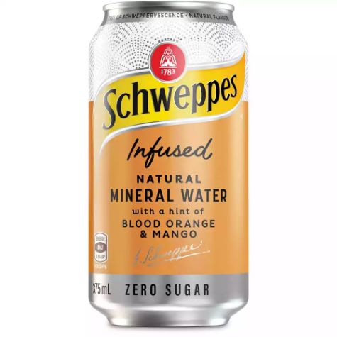 Schweppes Can Infused Blood Orange & Mango 375ml