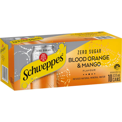 Schweppes Can (10pk) Infused Blood Orange & Mango 375ml