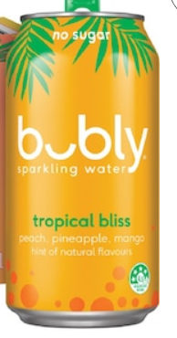 Bubly Sparkling Water Cans Tropical Bliss 375mL