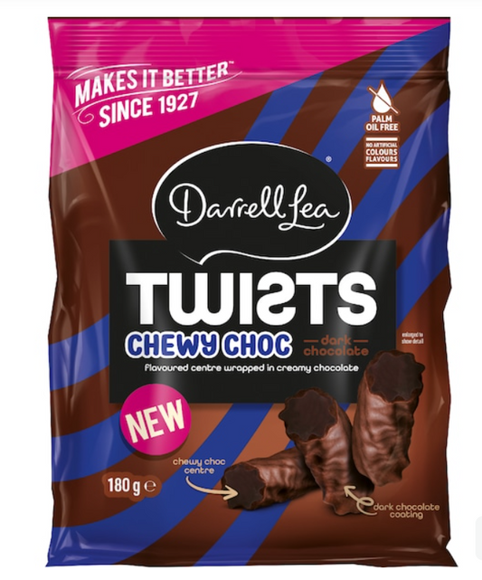 Darrell Lea Twists Chewy Dark Chocolate 180g