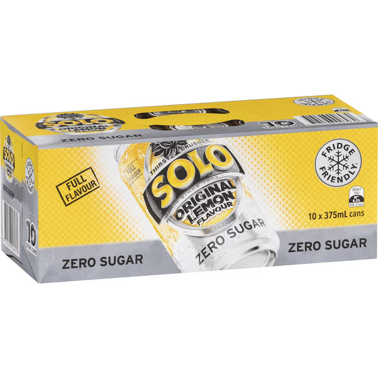 Solo (10pk) Original Lemon Zero Sugar 375ml