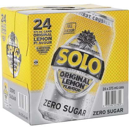Solo (24pk) Original Lemon Zero Sugar 375ml