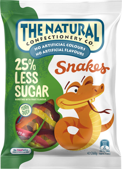 Natural Confectionery Snakes 25% Less Sugar