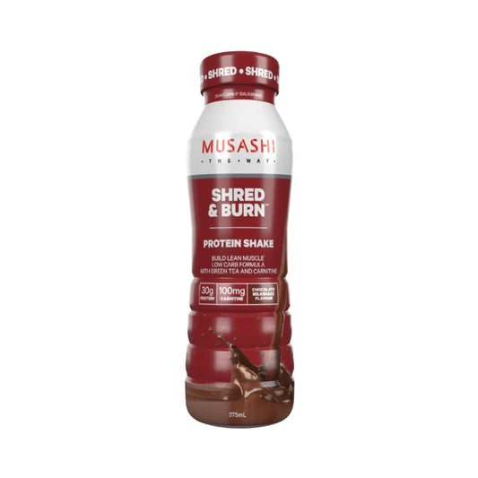 Musashi Shred & Burn Protein Shake Chocolate Milkshake 375mL