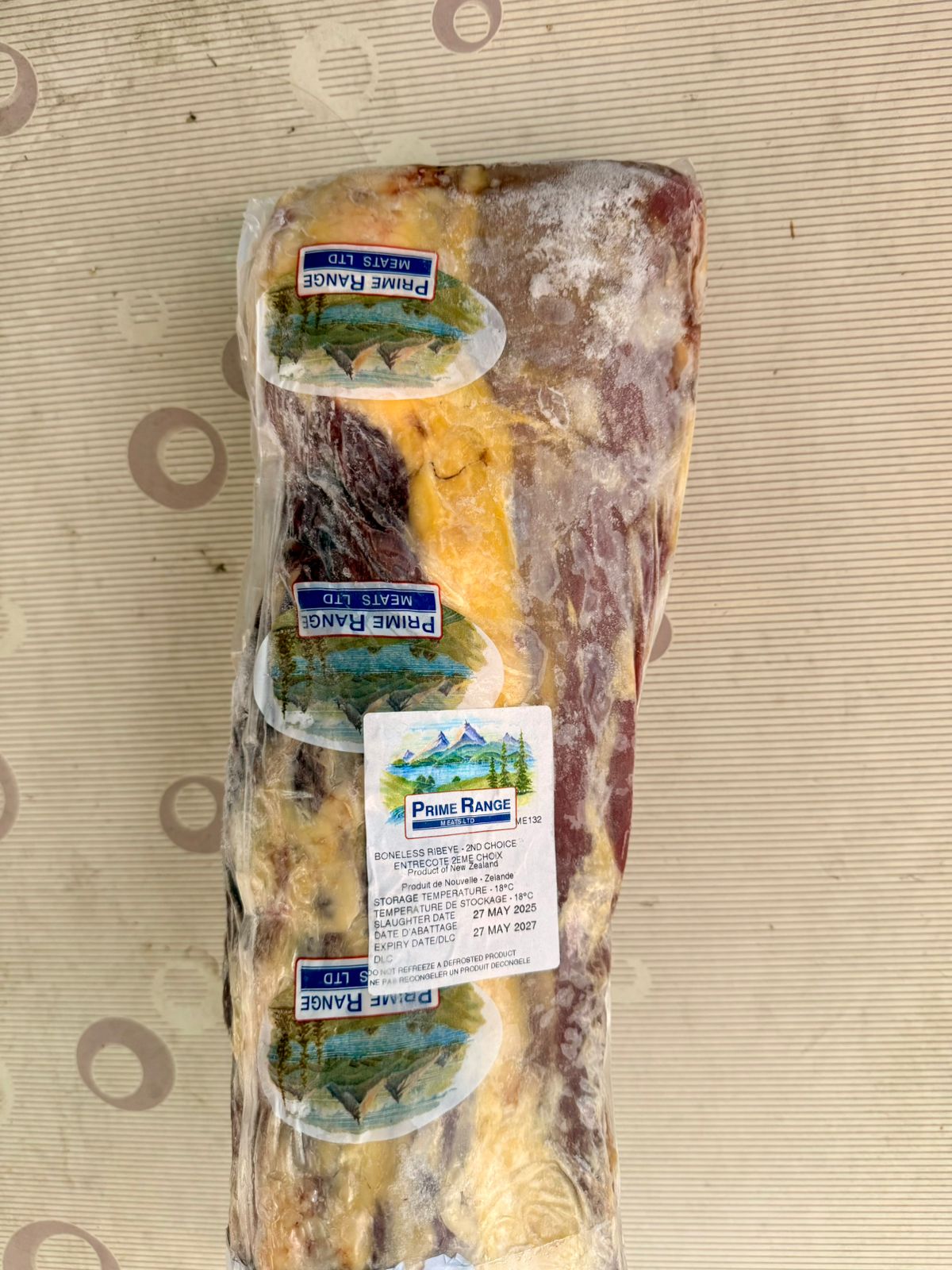 Frozen New Zealand Rib Eye Prime Range (Whole)