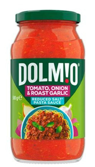 Dolmio Pasta Sauce Tomato, Onion & Roast Garlic Reduced Salt 500g