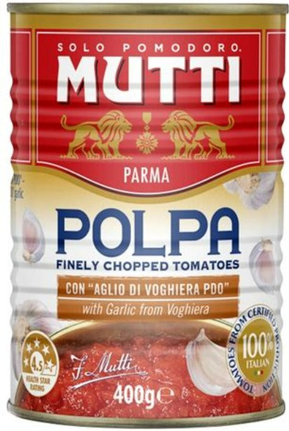 Mutti Polpa Finely Chopped Tomatoes with Garlic 400g