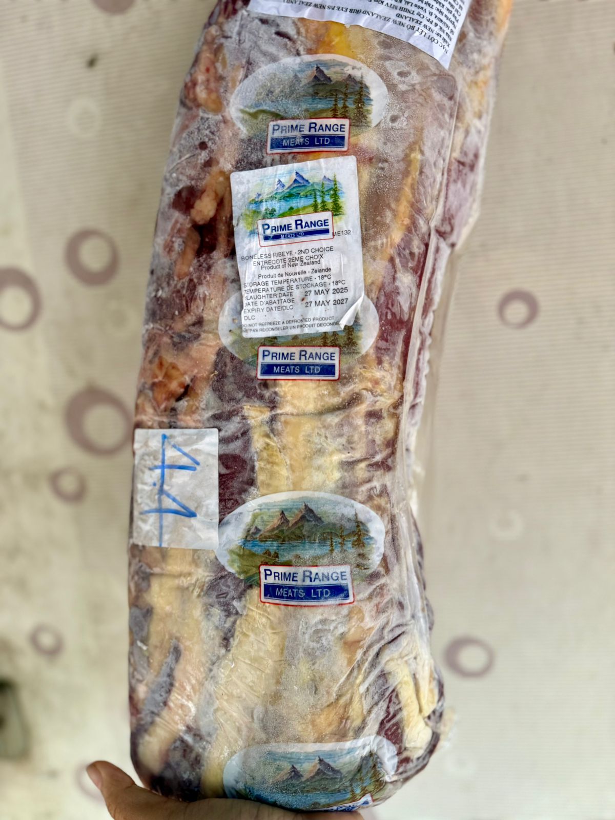 Frozen New Zealand Rib Eye Prime Range (Whole)