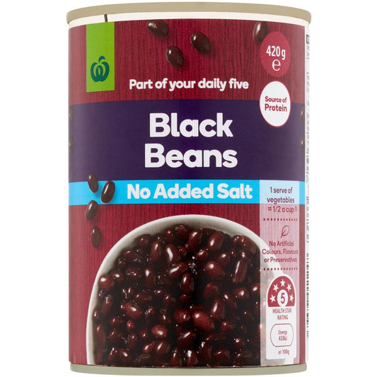 Woolworths Beans Black Beans 420g