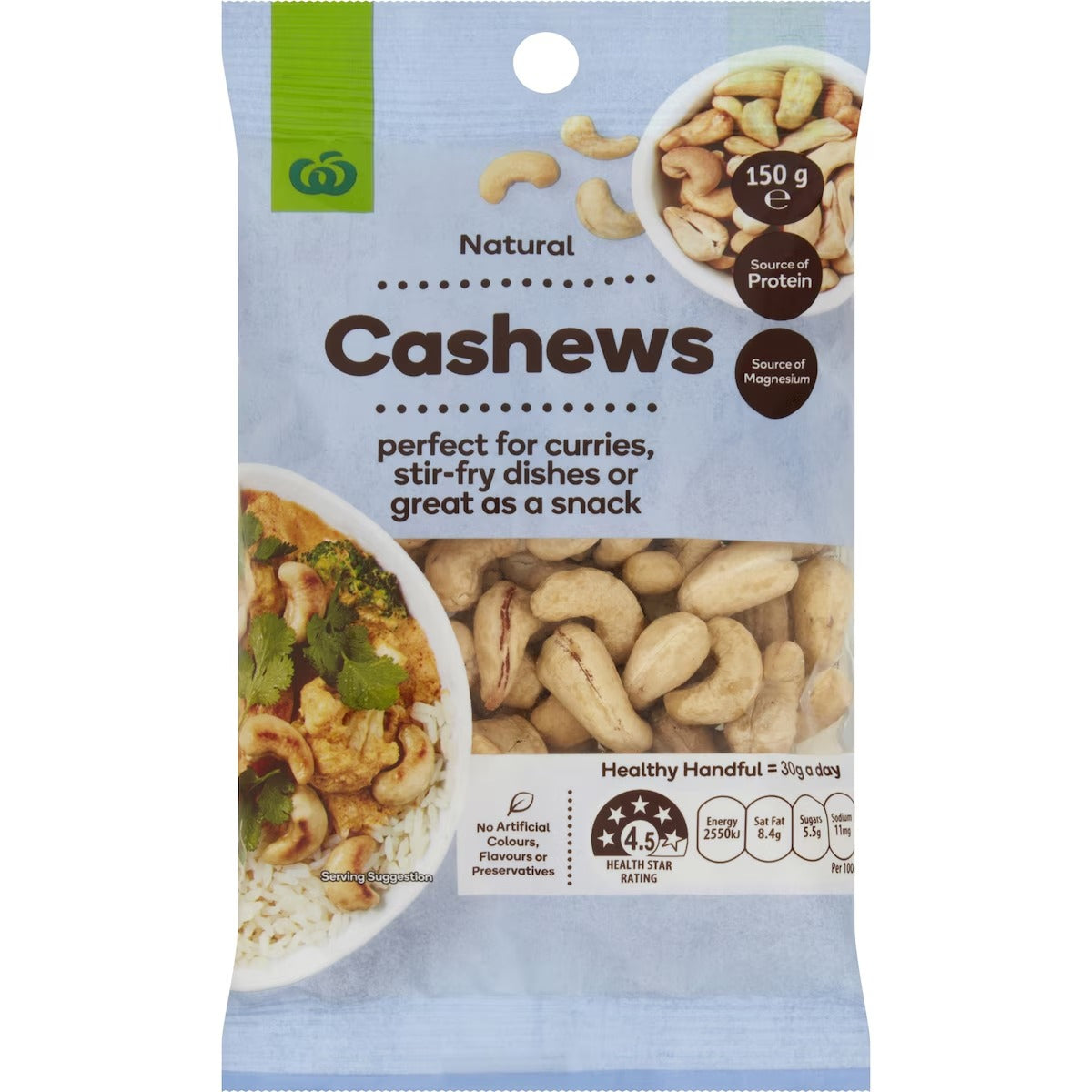 Woolworths Nuts Cashews 150g