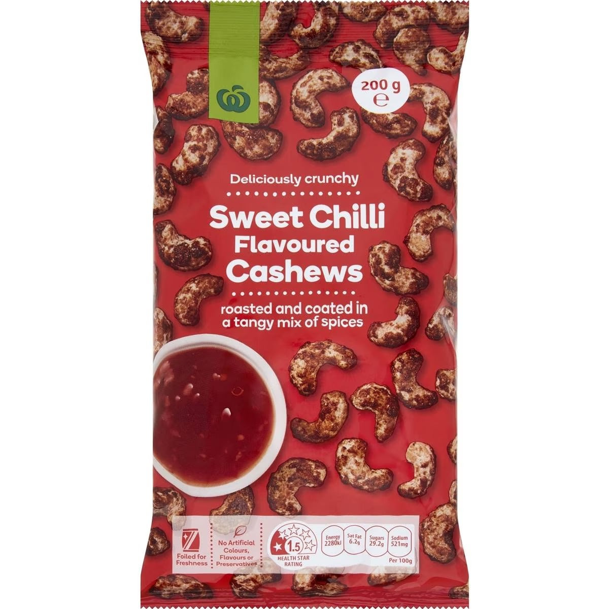 Woolworths Nuts Cashews Sweet Chilli 200g