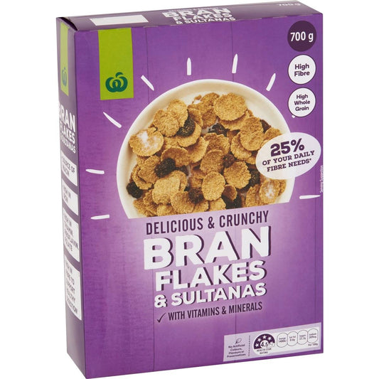 Woolworths Cereal Bran Flakes & Sultanas 700g