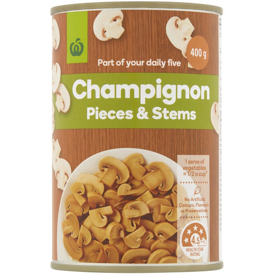 Woolworths Champignon Pieces & Stems 400g