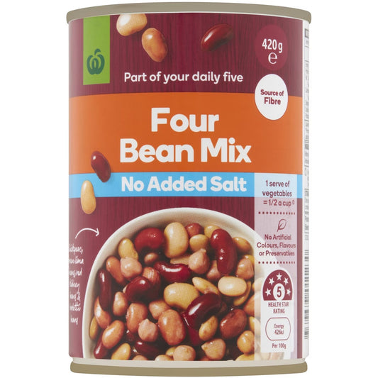 Woolworths Beans Four Bean Mix 420g