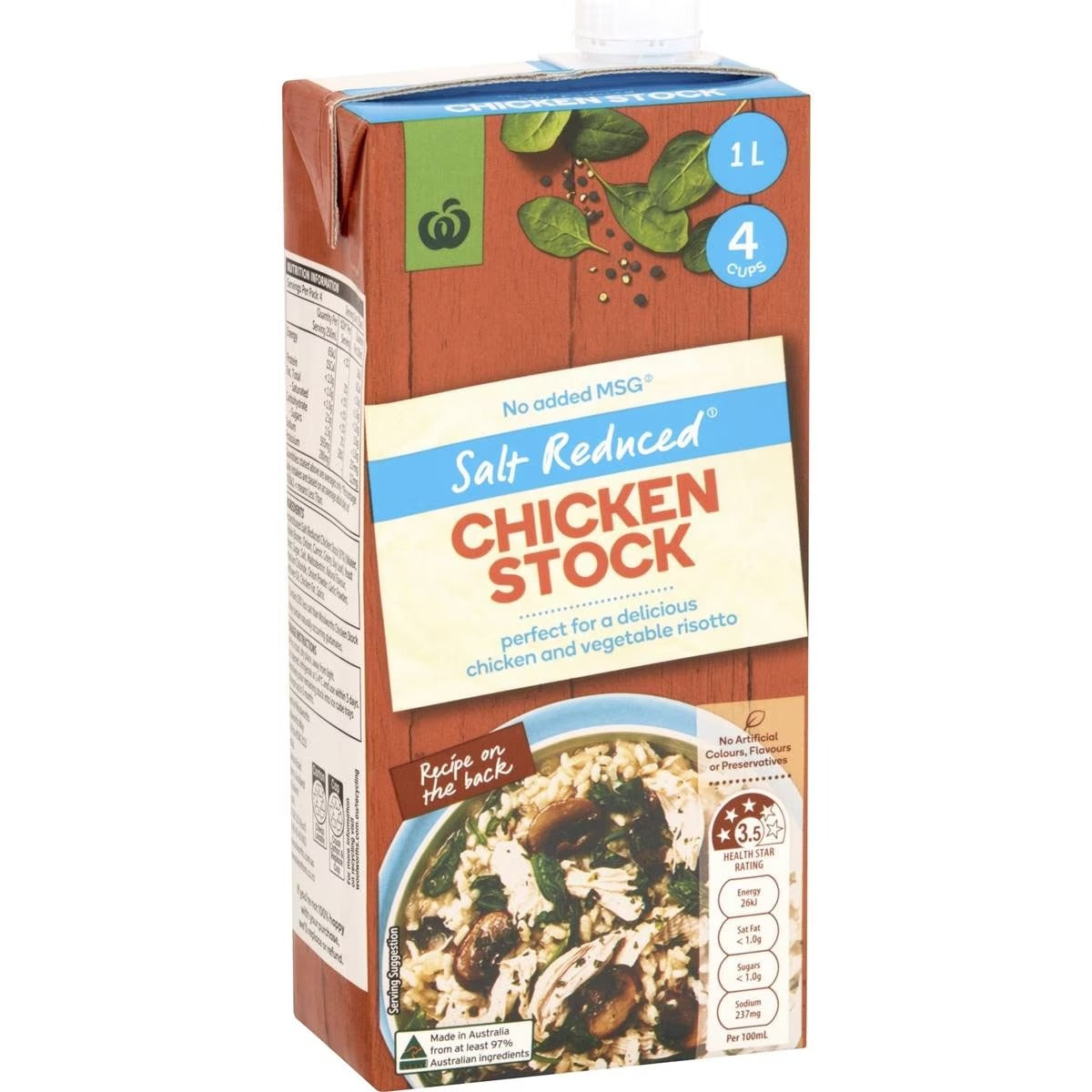 Woolworths Liquid Stock Chicken Salt Reduced 1L