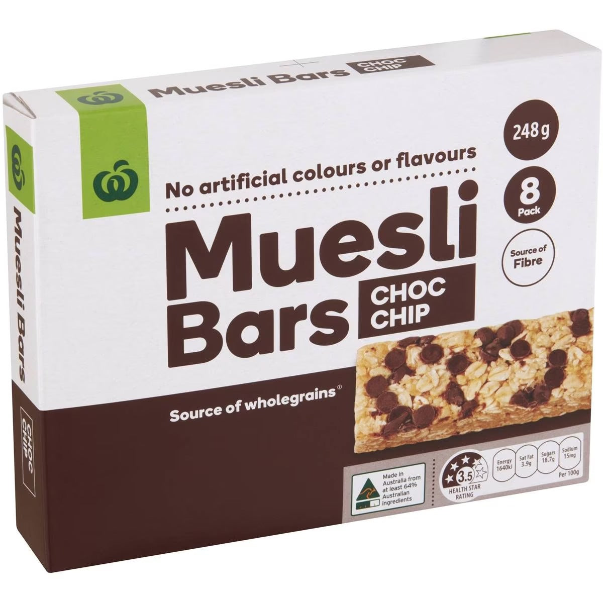 Woolworths Muesli Bars Choc Chip (8pk) 248g