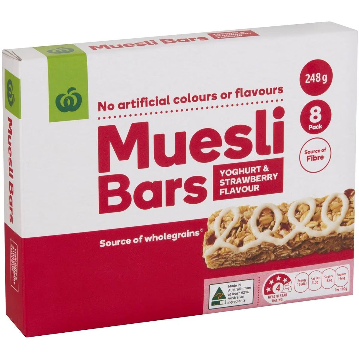 Woolworths Muesli Bars Yoghurt & Strawberry (8pk) 248g