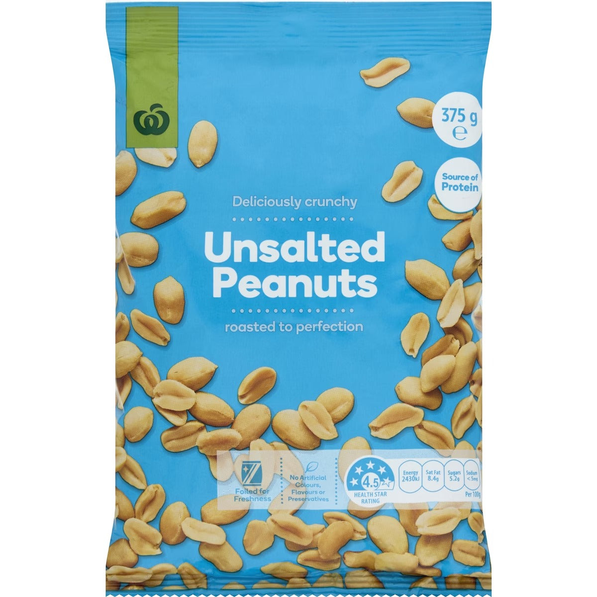 Woolworths Nuts Peanuts Unsalted 375g