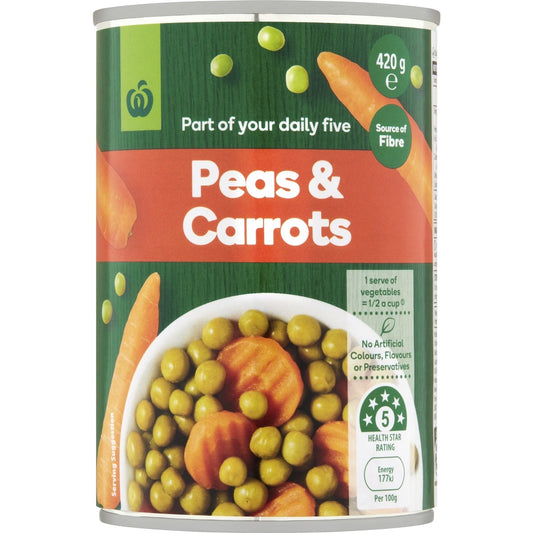 Woolworths Peas & Carrots 420g