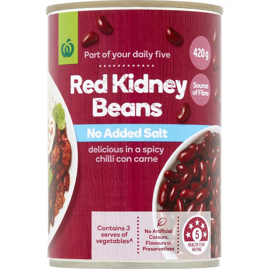 Woolworths Beans Red Kidney Beans 420g