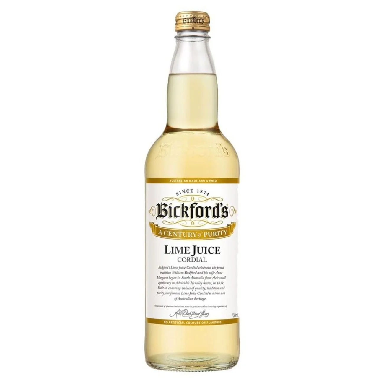 Bickford's Lime Cordial  750mL
