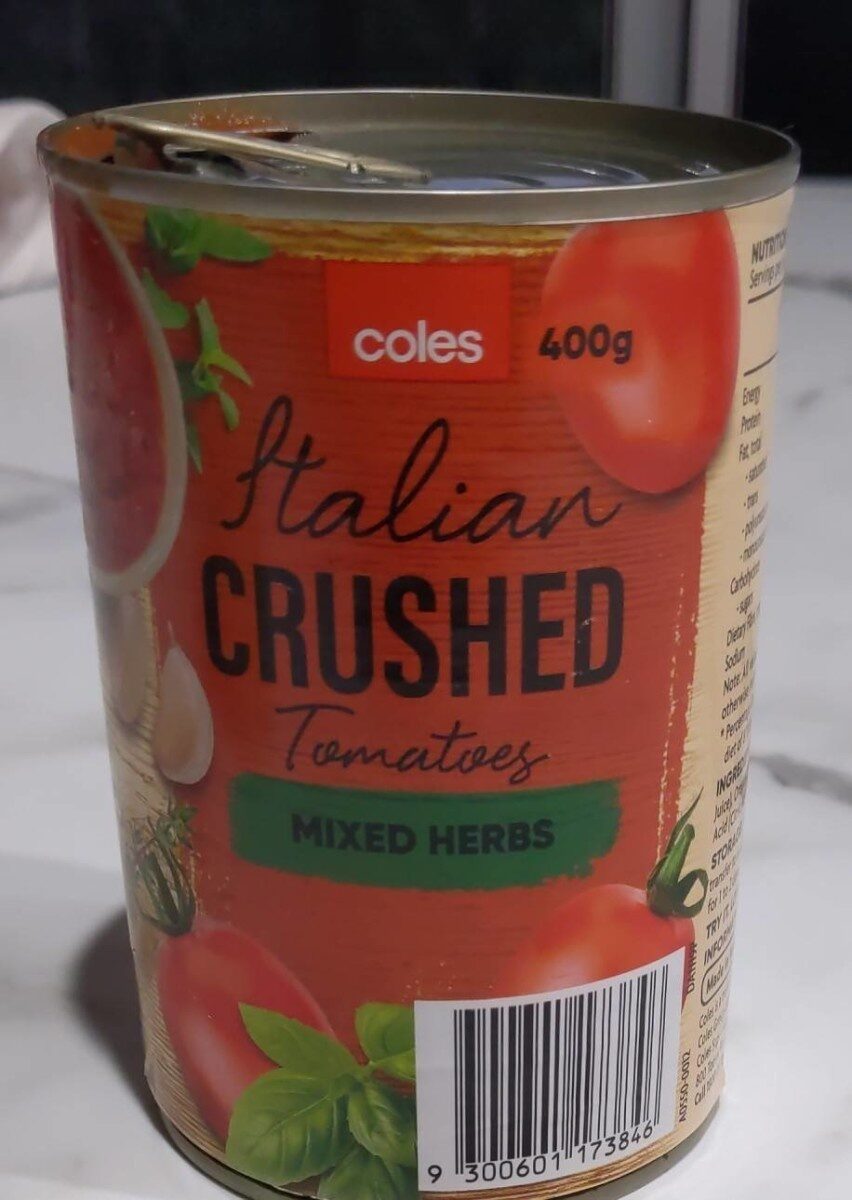 Coles Tomatoes Italian Crushed Mixed Herbs 400g