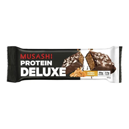 Musashi Deluxe Protein Bar Peanut Crunch, Low Sugar 60g
