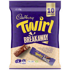 Cadbury Twirl Chocolate Breakaway Mini Bars 12 Pack 120g