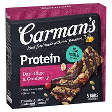 Carman's Dark Choc & Cranberry Gourmet Protein Bar 5 Pack 200g