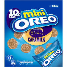 Oreo Biscuits Mini Caramilk 10 Bags Cookies 204g