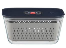 Curtis Stone Glass Container - 2.3L Large glass container with lid, basket and divider