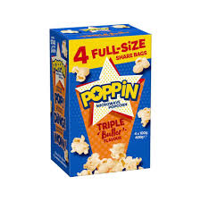 Poppin Triple Butter Microwave Popcorn | 400g