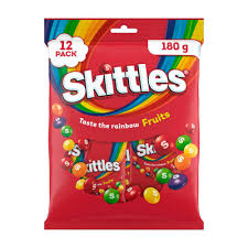 Skittles Fruits Chewy Lollies Party Share Bag 12 Pieces 180g