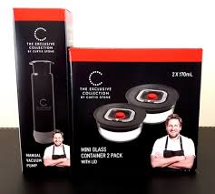 Curtis Stone Glass Container - Manual vacuum pump