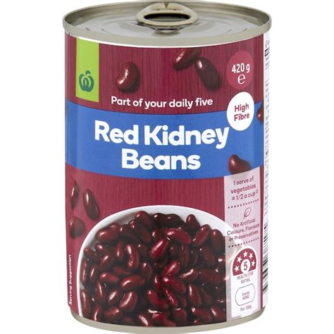 Woolworths Beans Red Kidney 420g