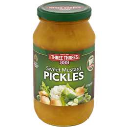 Three Threes Sweet Mustard Pickles  520g