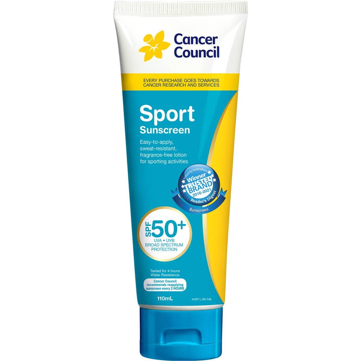 Cancer Council Sport SPF50+ Sunscreen 110ml