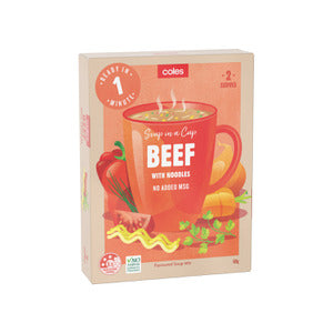 Coles Soup Cup Beef (2pk) 60g