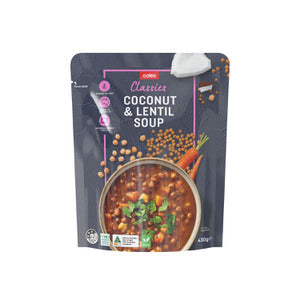 Coles Soup Pouch Coconut & Lentil 430g